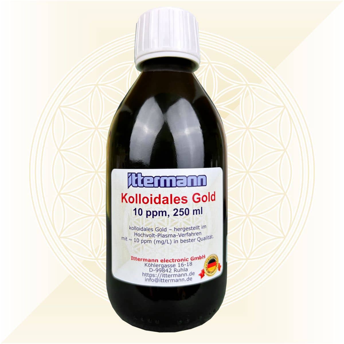 Nordic Pure Kolloidales Gold 1000 Ml – 20 PPM, 99,99% Reinheit, In Braunglasflasche, Made In Germany, Vegan